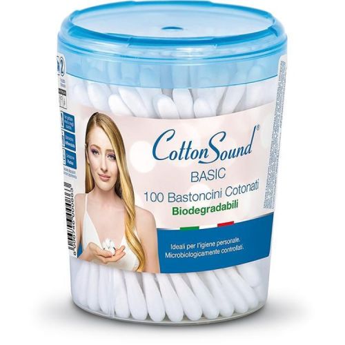 Cotton Sound клечки за уши, кръгла кутия (100 бр.)