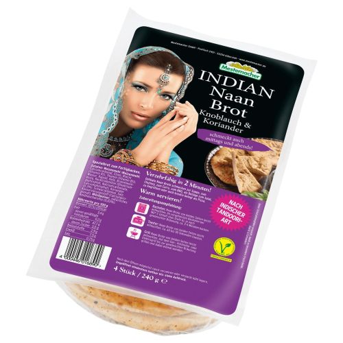 Mestemacher индийски хляб Наан с чесън и кориандър (240 г)