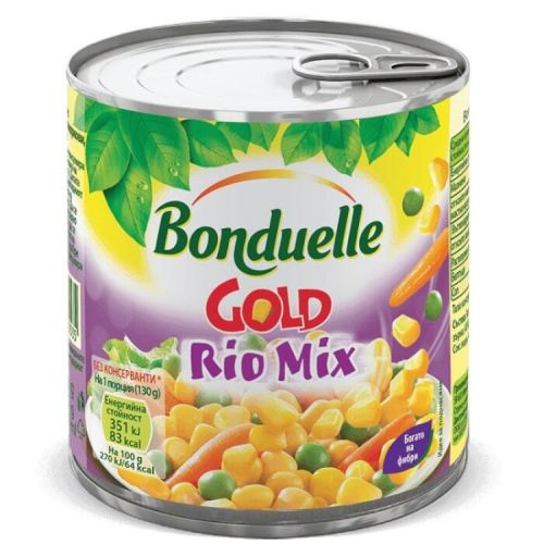Bonduelle Gold микс рио с царевица, грах и моркови (400 г)