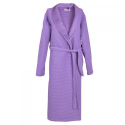 PNG халат за баня вафел с шал яка, лилав, размер L (1 бр.)