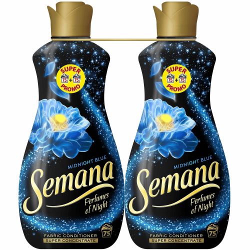 Semana Midnight Blue омекотител, 2 бр. х 1.5 л, 150 пранета (3 л)