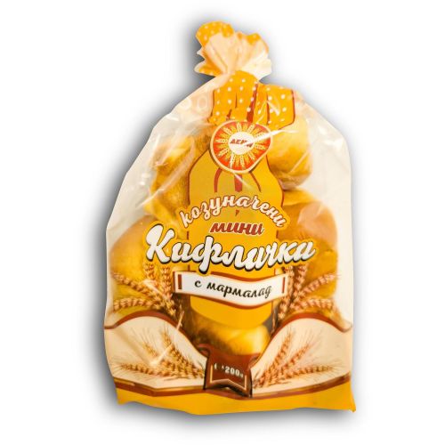 Дени козуначени мини кифлички с мармалад (200 г)