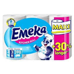 Emeka кухненска хартия Maxi, трипластова, 3 бр. х 130 къса (1 бр.)
