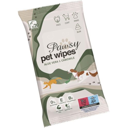 Pawsy влажни кърпички за домашни любимци (20 бр.)