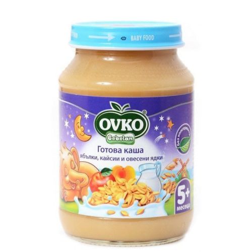 Bebelan млечна каша лека нощ с ябълки, кайсии и овесени ядки, 5+ месеца (190 г)