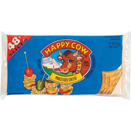 Happy Cow сирене чедър, слайс, 48 бр. (800 г)
