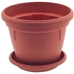 Саксия гербер диаметър 17 см керемида с подложка (1 бр.)