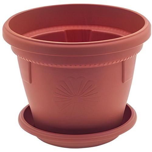 Саксия гербер диаметър 17 см керемида с подложка (1 бр.)