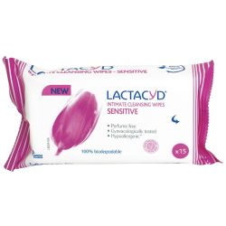 Lactacyd Sensitive интимни кърпички (15 бр.)