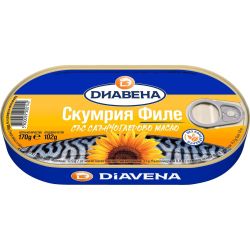 Диавена скумрия филе в слънчогледово масло (170 г)