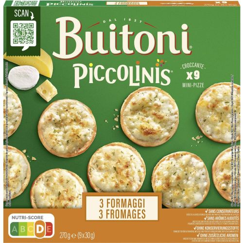 Buitoni мини пици 3 сирена, 9 бр. х 30 г (270 г)