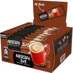 Nescafe 3in1 Brown Sugar разтворимо кафе кафява захар, 28 бр. х 16.5 г (462 г)