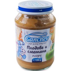Ганчев пюре десерт с плодове и сметана (190 г)