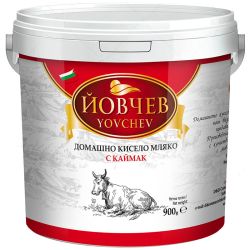 Йовчев домашно краве кисело мляко с каймак (990 г)