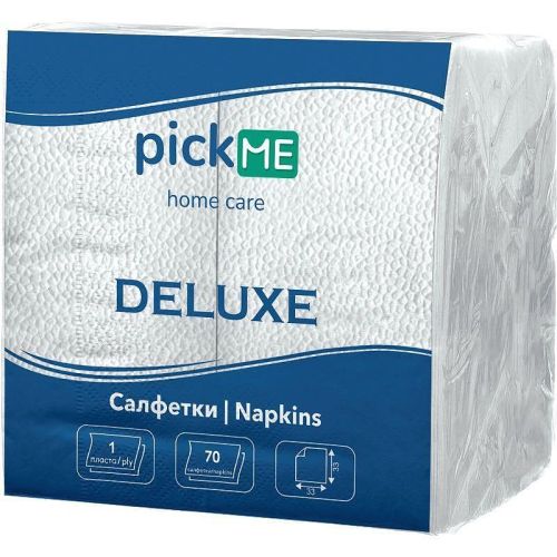 Pick Me Deluxe салфетки бели, сгънати 33 см х 33 см (70 бр.)