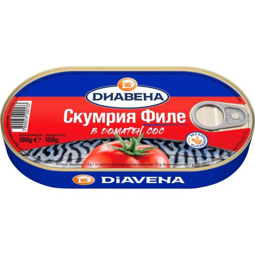 Диавена скумрия филе в доматен сос (180 г)