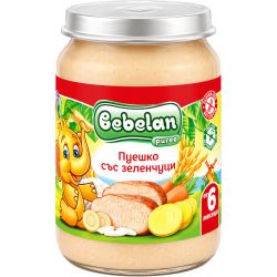 Bebelan пюре пуешко със зеленчуци, 6+ месеца (190 г)
