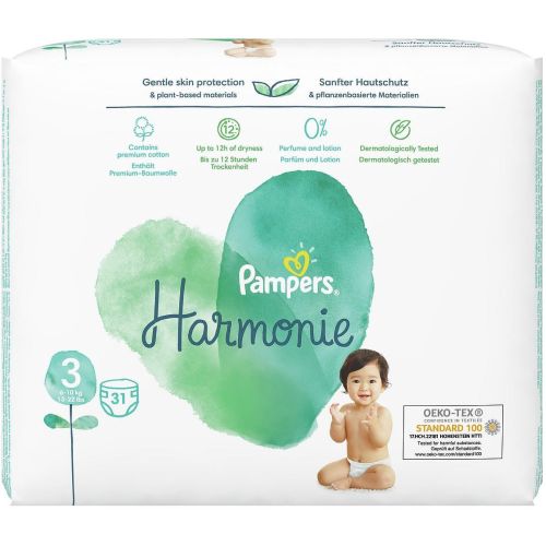 Pampers Pure пелени Midi 3, 6 кг - 10 кг (31 бр.)