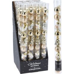 Комплект коледна украса топки, 3 см, 9 бр, златни (1 бр.)