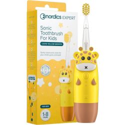 Nordics Expert детска електрическа четка за зъби, жираф, жълта (1 бр.)