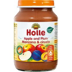 Holle био пюре с ябълка и слива (190 г)