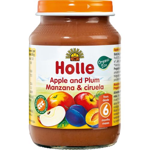 Holle био пюре с ябълка и слива (190 г)