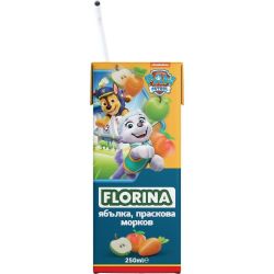 Florina сок праскова, морков и ябълка, сламка (250 мл)