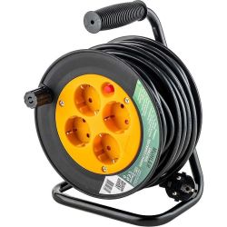 Muhler удължител с макара, 4 гнезда, дължина 15 м (1 бр.)