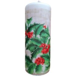 Коледна свещ илекс, 20 см (1 бр.)
