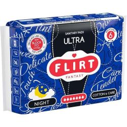 Flirt Fantasy Ultra Night Cotton Cotton & Care дамски превръзки (6 бр.)