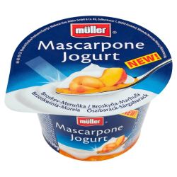 Müller йогурт с маскарпоне, праскова и кайсия (130 г)