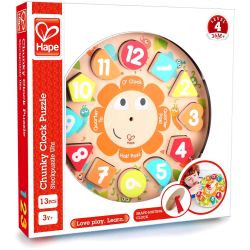 Hape дървен пъзел и часовник (1 бр.)