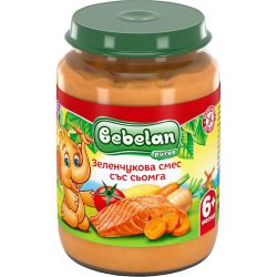 Bebelan пюре сьомга със зеленчуци, 6+ месеца (190 г)