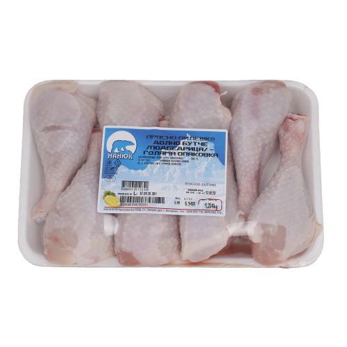 Nanuk прясно пилешко долно бутче, подбедрица, голяма разфасовка, на килограм (1 кг)