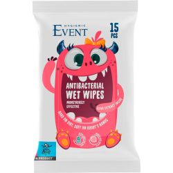 Event антибактериални кърпи за деца с екстракт о маслина, розови (15 бр.)