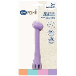 Wee Baby Prime многофункционални вилица и лъжица от естествен силикон, 6+ месеца (2 бр.)