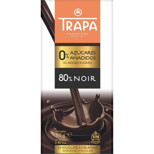 Trapa шоколад без захар, 80% какао (80 г)