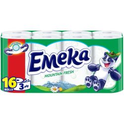 Emeka тоалетна хартия, трипластова, планинска свежест (16 бр.)