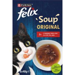 Felix Soup Original селекция от фермата, допълваща храна за котки, 6 бр. х 48 г (288 г)