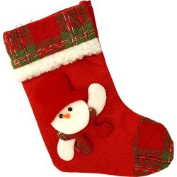 Коледен чорап със снежен човек, 25 см х 16 см (1 бр.)