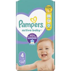 Pampers Active Baby пелени Maxi 4, 9 - 14 кг (62 бр.)