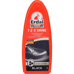 Erdal 1.2.3. гъба за обувки черен гланц с натурален пчелен восък (1 бр.)