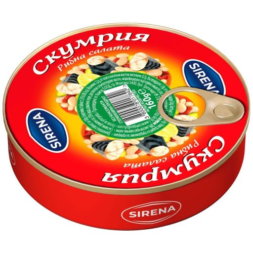 Sirena скумрия рибна салата с боб (160 г)