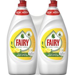 Fairy Lemon препарат за измиване на съдове, 2 бр. х 900 мл (1.8 л)