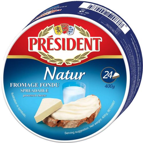 President топено сирене натурално 24 порции 45% (400 г)