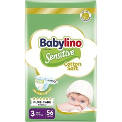 Babylino Sensitive пелени 3, 4 - 9 кг (56 бр.)