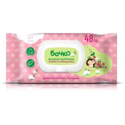 Бочко бебешки влажни кърпички с памук и смрадлика (48 бр.)
