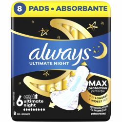 Always Ultimate Night нощни дамски превръзки (8 бр.)