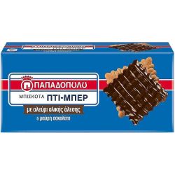 Papadopoulos пълнозърнести бисквити с тъмен шоколад (200 г)