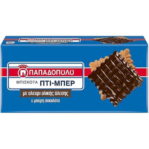 Papadopoulos пълнозърнести бисквити с тъмен шоколад (200 г)